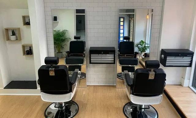 Inside Olly's: the chairs and white tiles